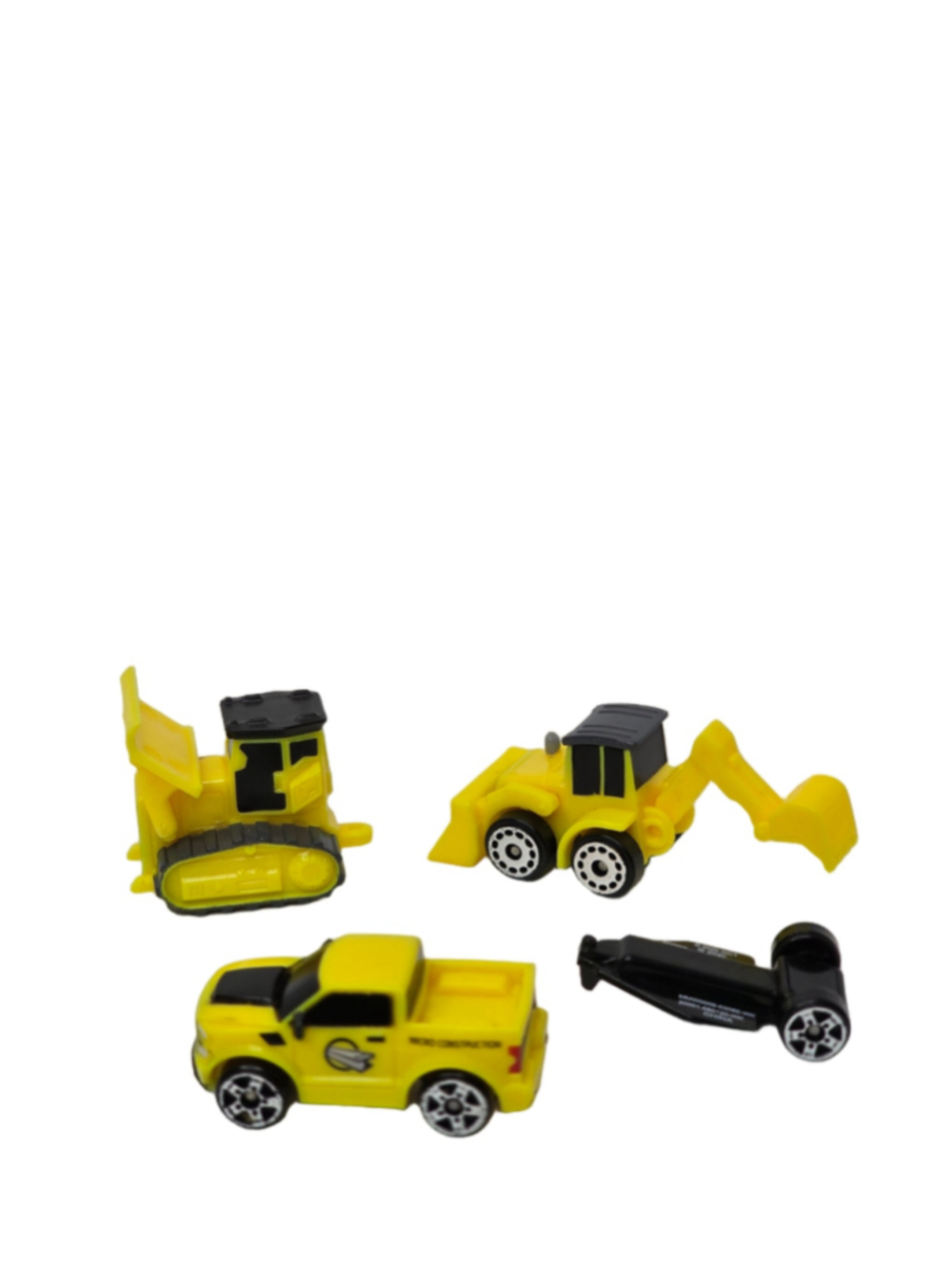 Hasbro Jazwares Miniature Construction Vehicles Lot of 4 Bulldozer Backhoe Truck